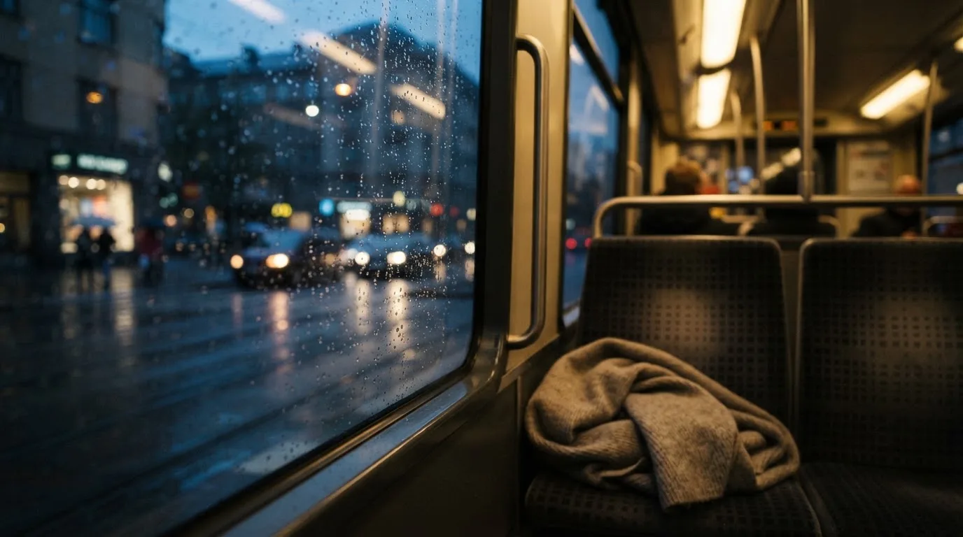 Sadepisaroita raitiovaunun ikkunassa, takana hämärtyvä katu ja kädessä pehmeä villahuivi — suomalaiset rahapelit netissä